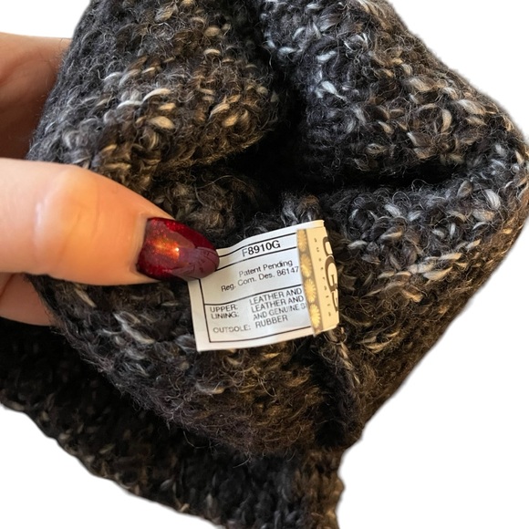 Ugg Cresthaven Nubuck wedge Knit Leather Leg Warmer Sock Boots Size Women 7 - Picture 8 of 9